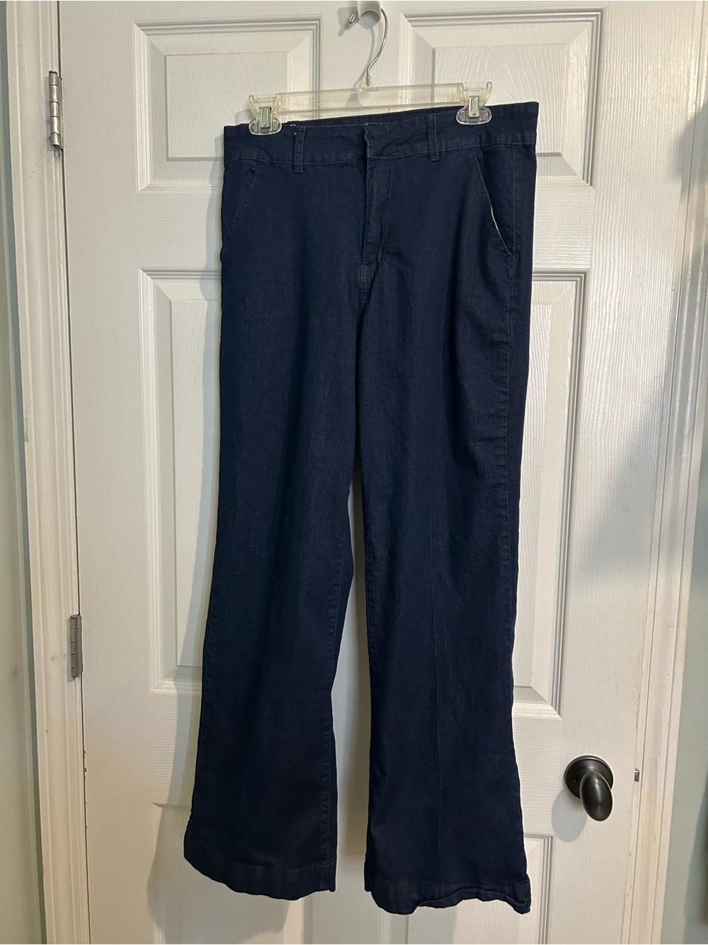 Navy Wide-Leg Trousers